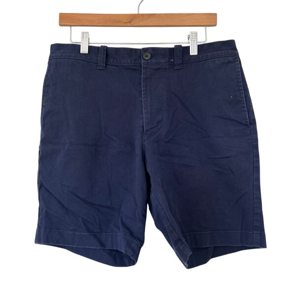 J. Crew Mercantile Flex Navy Blue Chino Flat Front Shorts Sz 33 - Picture 1 of 5
